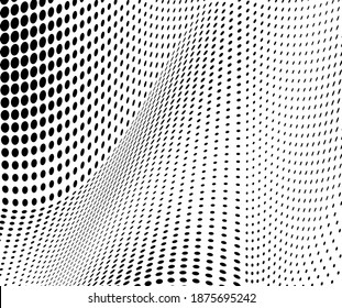 Abstract halftone wave dotted background. Vector modern optical pop art texture for posters, business cards, cover