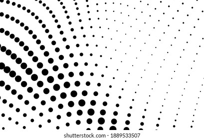 Abstract halftone wave dotted background. Futuristic twisted grunge pattern, dot, circles. Vector modern optical pop art texture for posters, business cards, cover, labels mock-up, stickers layout
