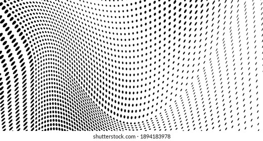 Abstract halftone wave dotted background