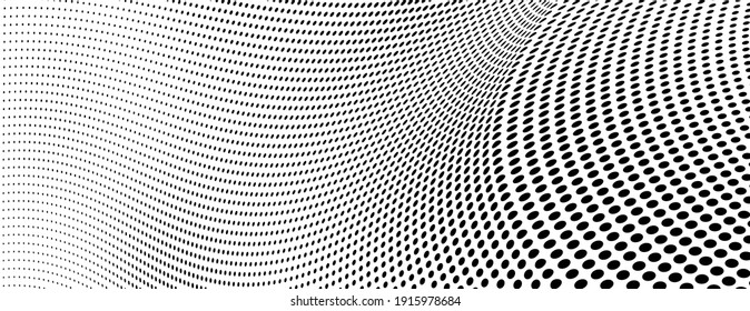 Abstract halftone wave dotted background