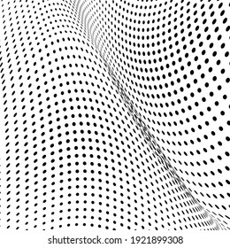 Abstract halftone wave dotted background