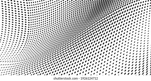 Abstract halftone wave dotted background