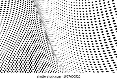 Abstract halftone wave dotted background