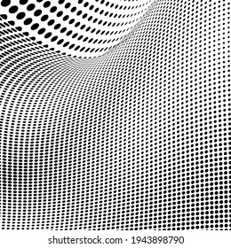 Abstract halftone wave dotted background