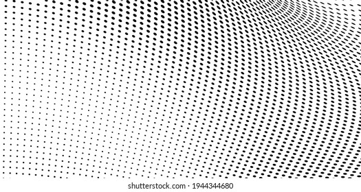 Abstract halftone wave dotted background