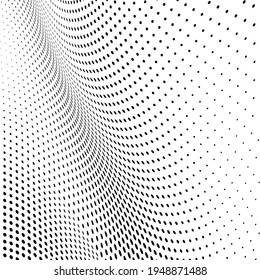 Abstract halftone wave dotted background