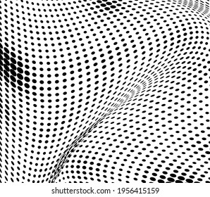Abstract halftone wave dotted background. Vector modern optical pop art texture for posters, business cards, cover