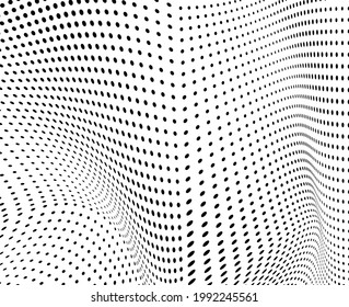 Abstract halftone wave dotted background