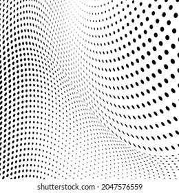 Abstract halftone wave dotted background