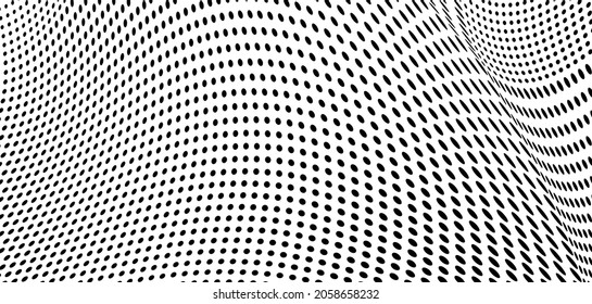Abstract halftone wave dotted background