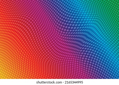 Abstract halftone wave dotted background. Futuristic twisted grunge pattern, dot, circles. Vector modern optical pop art texture for posters, business cards, cover, labels mock-up, stickers layout.