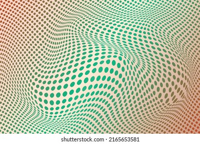 Abstract halftone wave dotted background. Futuristic twisted grunge pattern, dot, circles. Vector modern optical pop art texture for posters, business cards, cover, labels mock-up, stickers layout.