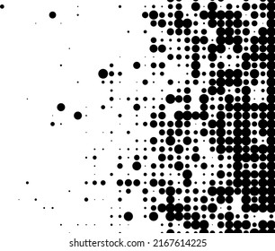 Abstract halftone wave dotted background. Futuristic twisted grunge pattern, dot, circles