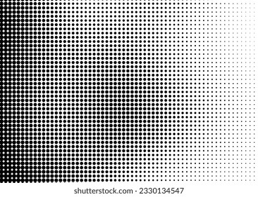 Abstract halftone wave dotted background. Futuristic twisted grunge pattern, dot, circles. Vector modern optical pop art texture for posters, business cards, cover, labels mock-up, stickers layout