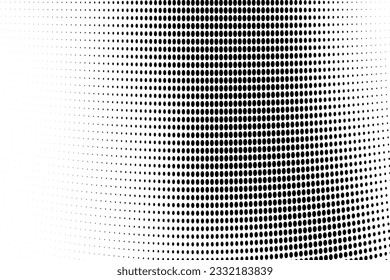 Abstrakter Halbtonhintergrund Futuristische verdrehte Grunge Muster, Punkt, Kreise. Moderne optische Pop-Art-Textur für Poster, Visitenkarten, Deckel, Aufkleber, Aufkleber-Layout