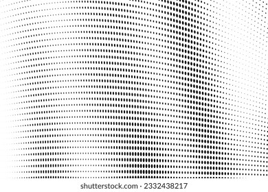 Abstract halftone wave dotted background. Futuristic twisted grunge pattern, dot, circles. Vector modern optical pop art texture for posters, business cards, cover, labels mock-up, stickers layout