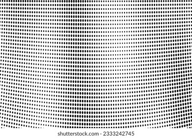 Abstract halftone wave dotted background. Futuristic twisted grunge pattern, dot, circles. Vector modern optical pop art texture for posters, business cards, cover, labels mock-up, stickers layout