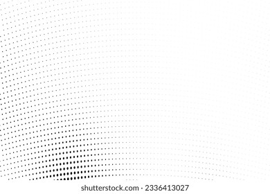 Abstract halftone wave dotted background. Futuristic twisted grunge pattern, dot, circles. Vector modern optical pop art texture for posters, business cards, cover, labels mock-up, stickers layout