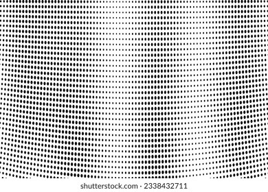 Abstract halftone wave dotted background. Futuristic twisted grunge pattern, dot, circles. Vector modern optical pop art texture for posters, business cards, cover, labels mock-up, stickers layout