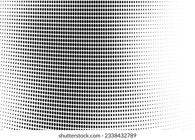 Abstract halftone wave dotted background. Futuristic twisted grunge pattern, dot, circles. Vector modern optical pop art texture for posters, business cards, cover, labels mock-up, stickers layout