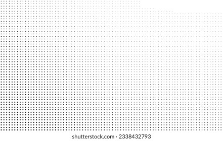 Resumen de la ola de media tonalidad salpicada de fondo. Futurista patrón de grunge torcido, punto, círculos. Vector textura moderna de arte pop óptico para afiches, tarjetas de visita, portada, maqueta de etiquetas, disposición de pegatinas