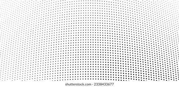 Abstract halftone wave dotted background. Futuristic twisted grunge pattern, dot, circles. Vector modern optical pop art texture for posters, business cards, cover, labels mock-up, stickers layout