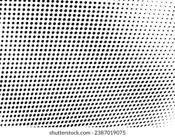 Abstract halftone wave dotted background. Futuristic twisted grunge pattern, dot, circles. Vector modern optical pop art texture for posters, business cards, cover, labels mock-up, stickers layout