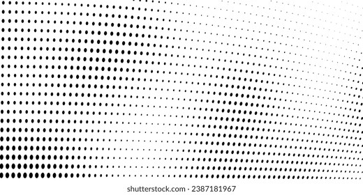 Abstract halftone wave dotted background. Futuristic twisted grunge pattern, dot, circles. Vector modern optical pop art texture for posters, business cards, cover, labels mock-up, stickers layout