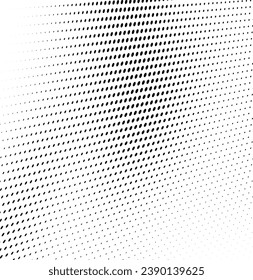 Abstract halftone wave dotted background. Futuristic twisted grunge pattern, dot, circles. Vector modern optical pop art texture for posters, business cards, cover, labels mock-up, stickers layout