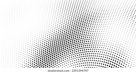 Abstract halftone wave dotted background. Futuristic twisted grunge pattern, dot, circles. Vector modern optical pop art texture for posters, business cards, cover, labels mock-up, stickers layout
