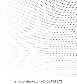 Abstract halftone wave dotted background. Futuristic twisted grunge pattern, dot, circles. Vector modern optical pop art texture for posters, business cards, cover, labels mock-up, stickers layout