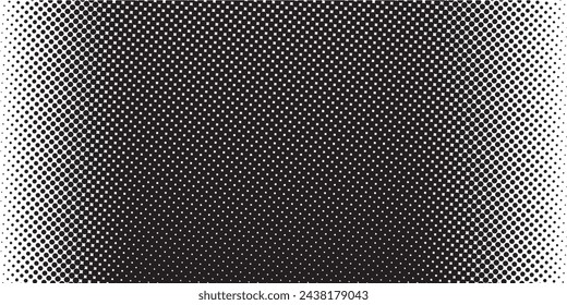 Abstract halftone wave dotted background. Futuristic twisted grunge pattern, dot, circles. 
