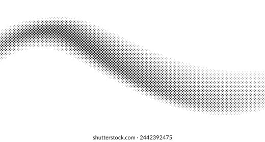 Fondo punteado de media onda abstracta. Futurista patrón de grunge retorcido, punto, círculos. Vector moderno textura de arte pop óptico para carteles, tarjetas de visita, cubierta, etiquetas maqueta, diseño de pegatinas