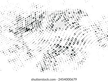 Abstract halftone wave dotted background. Halftone grunge pattern with squares