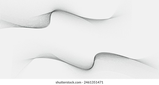 Abstract halftone wave dotted background. Futuristic twisted grunge pattern, dot, circles. Vector modern optical pop art texture for posters, business cards, cover,ilustration.vector