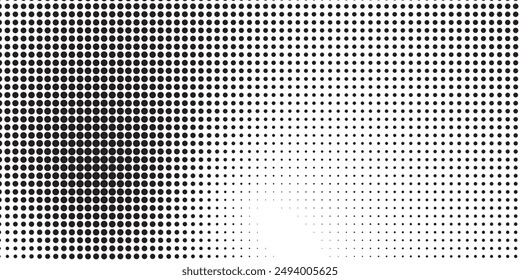 Abstractas fondo punteado de media onda. Futurista patrón de grunge retorcido, punto, círculos. Vector de textura de arte pop óptico moderno para carteles, tarjetas de visita,