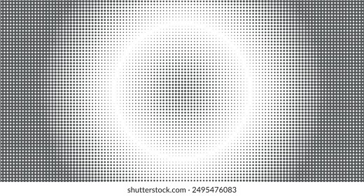 Abstract halftone wave dotted background. Futuristic twisted grunge pattern, dot, circles. Vector modern optical pop art texture for posters, business cards	
