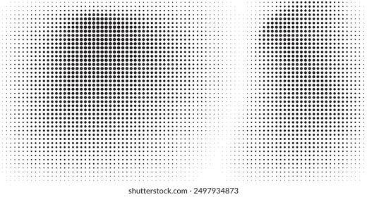 Abstractas fondo punteado de onda de medio tono. Patrón grunge semitono con cuadrados. Textura retorcida del arte pop moderno del semitono del Vector para el cartel, cubierta, negocio. Ilustración vectorial
