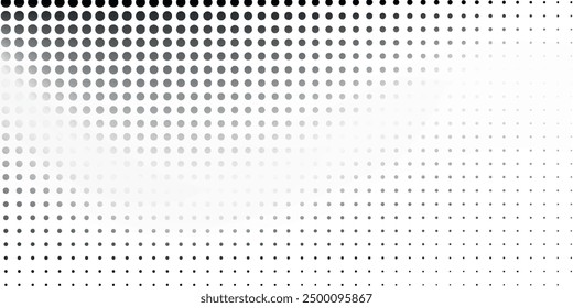 Abstract halftone wave dotted background. Futuristic twisted grunge pattern, dot, circles. Vector modern optical pop art texture for posters, business cards, cover,ilustration