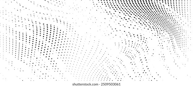 Abstractas fondo punteado de onda de medio tono. Patrón Grunge