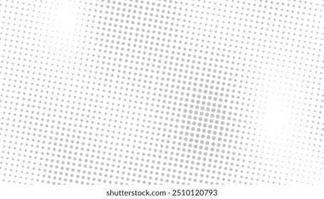 Abstrakte Halbtonwelle, gepunkteter Hintergrund. Futuristisches verdrehtes Grunge-Muster, Punkt, Kreise.