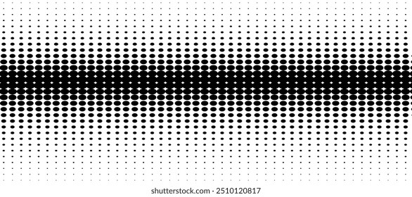 Abstract halftone wave dotted background. Futuristic twisted grunge pattern, dot, circles. Vector modern optical pop art texture.