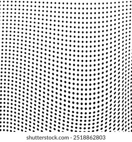 Abstract halftone wave dotted background. Halftone grunge pattern with square. Vector halftone modern pop art twisted texture for poster, cover, business card, postcard, art label layout, sticker.