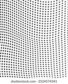 Abstract halftone wave dotted background. Halftone grunge pattern with square. Vector halftone modern pop art twisted texture for poster, cover, business card, postcard, art label layout, sticker.
