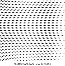 Plano de fundo pontilhado de onda de meio-tom abstrato. Padrão de grunge retorcido futurista, ponto, círculos. Vetor moderno óptico pop art textura para cartazes, cartões de visita, tampa, etiquetas mock-up, layout de adesivos