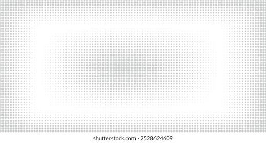 Abstractas fondo punteado de onda de medio tono. Patrón de grunge retorcido futurista, punto, círculos. Textura óptica moderna del arte pop del Vector para los carteles, tarjetas de visita