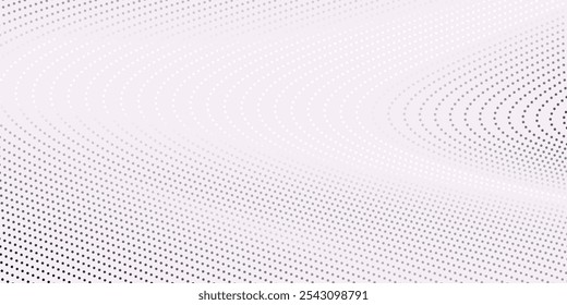 Abstract halftone wave dotted background. Futuristic twisted grunge pattern, dot, circles. Vector modern optical pop art texture for posters, business cards, cover, labels mock-up, stickers layout