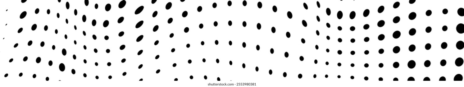 Abstract halftone wave dotted background. Halftone grunge pattern with square. Vector halftone modern pop art twisted texture for poster, cover, business card, postcard, art label layout, sticker.