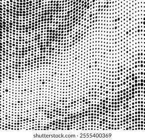 Abstract halftone wave dotted background. Halftone grunge pattern with square. Vector halftone modern pop art twisted texture for poster, cover, business card, postcard, art label layout, sticker.