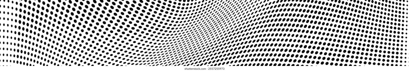 Abstract halftone wave dotted background. Halftone grunge pattern with square. Vector halftone modern pop art twisted texture for poster, cover, business card, postcard, art label layout, sticker.